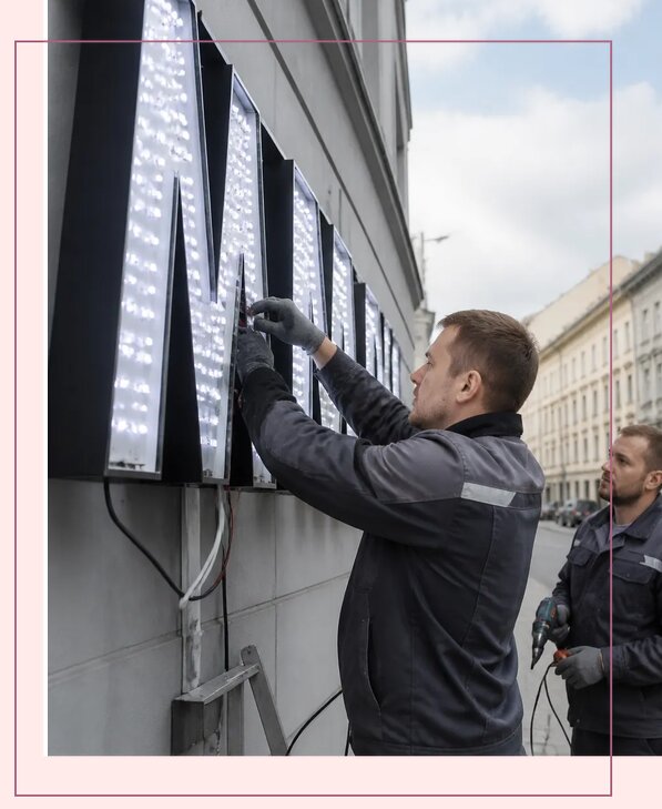 Изготовление и монтаж светодиодных LED вывесок в Узловой