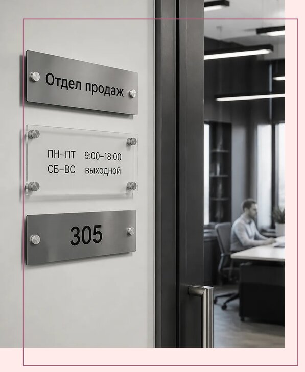 Офисные таблички на дверь в Узловой по цене от 4991 р. | Аванза-Злв